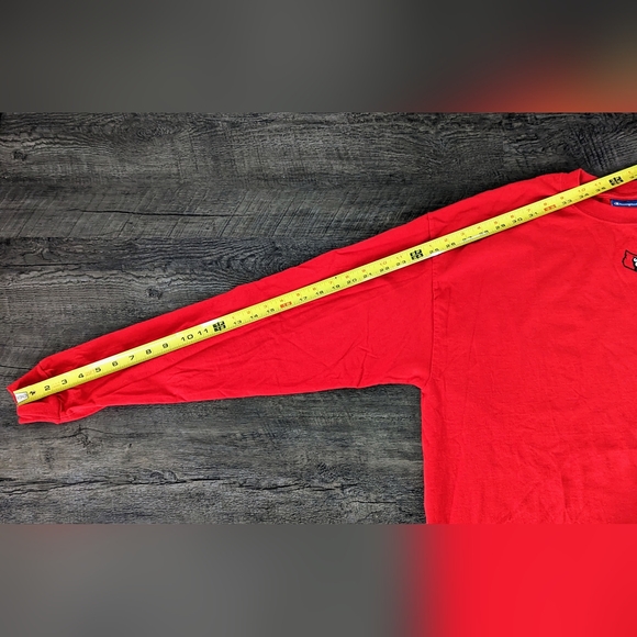 Louisville Cardinals Red Vertical Logo NCAA Champion Athletic Long Sleeve Shirt - Picture 8 of 9